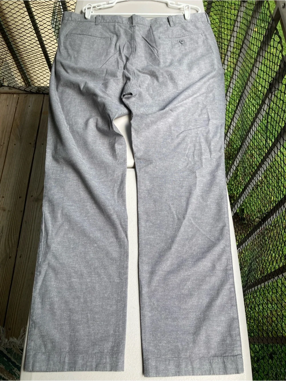 J Crew Stretch 770 Straight Cotton Linen Pants Gray Trousers Size 38 32